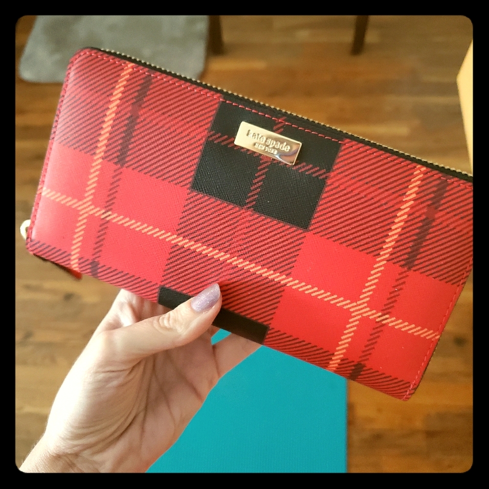 HP Kate Spade plaid wallet NEW